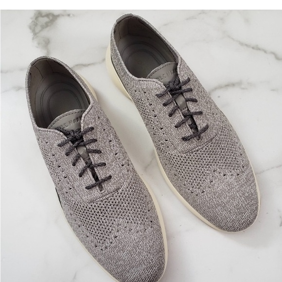 COLE HAAN Grand Troy Knit Oxford Shoe Men’s Dress Sneaker Gray - Picture 7 of 8